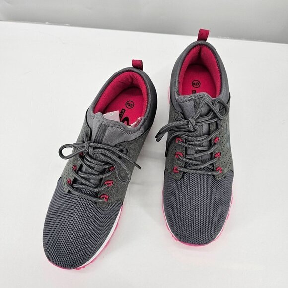 Dream Seek Shoes - Dream Seek Gray & Fuchsia Logo-Accent Sneaker